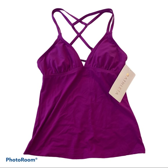 Athleta Other - Athleta Cross Strap Tankini Dark Razzleberry XXS